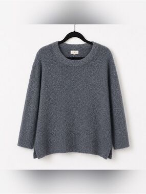 Lou & Grey Charcoal Bouclé Crewneck Sweater Oversized Women's Size Small